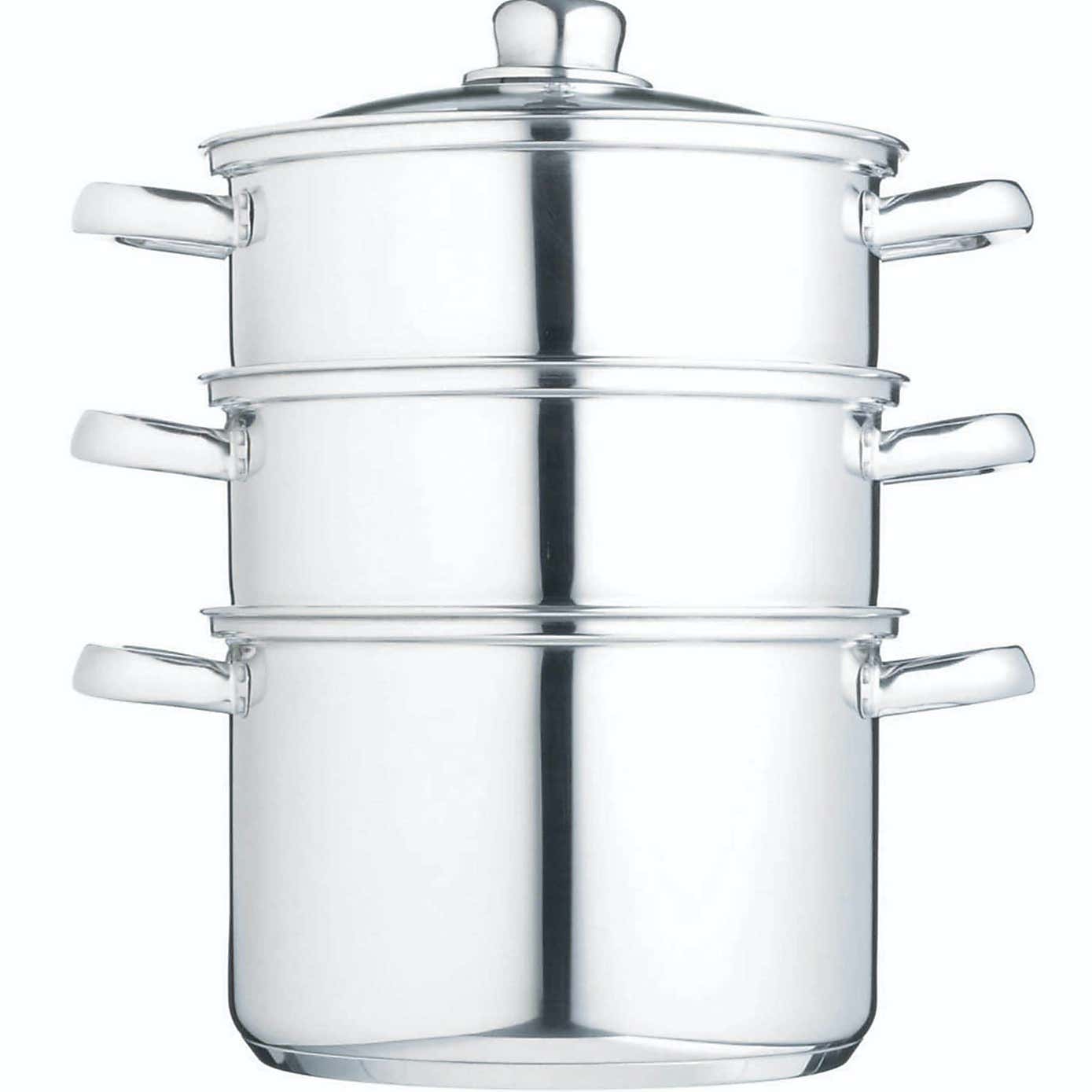 KitchenCraft 3-Tier Food Steamer with Glass Lid
