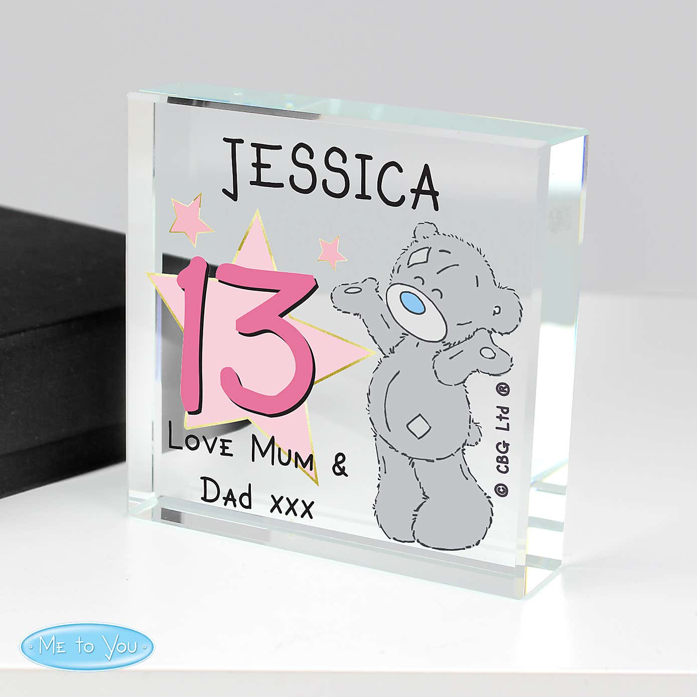 Personalised Me To You Sparkle and Shine Birthday Crystal Token