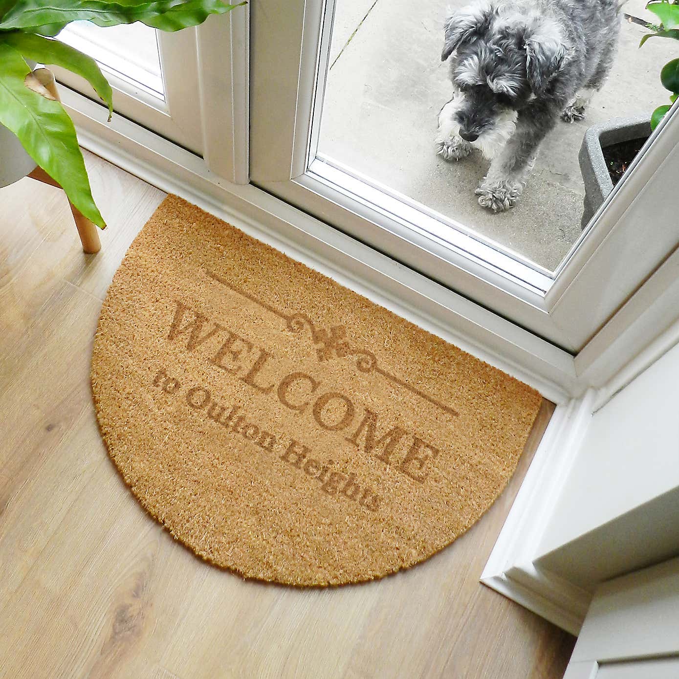 Personalised Name or Number Half Moon Doormat