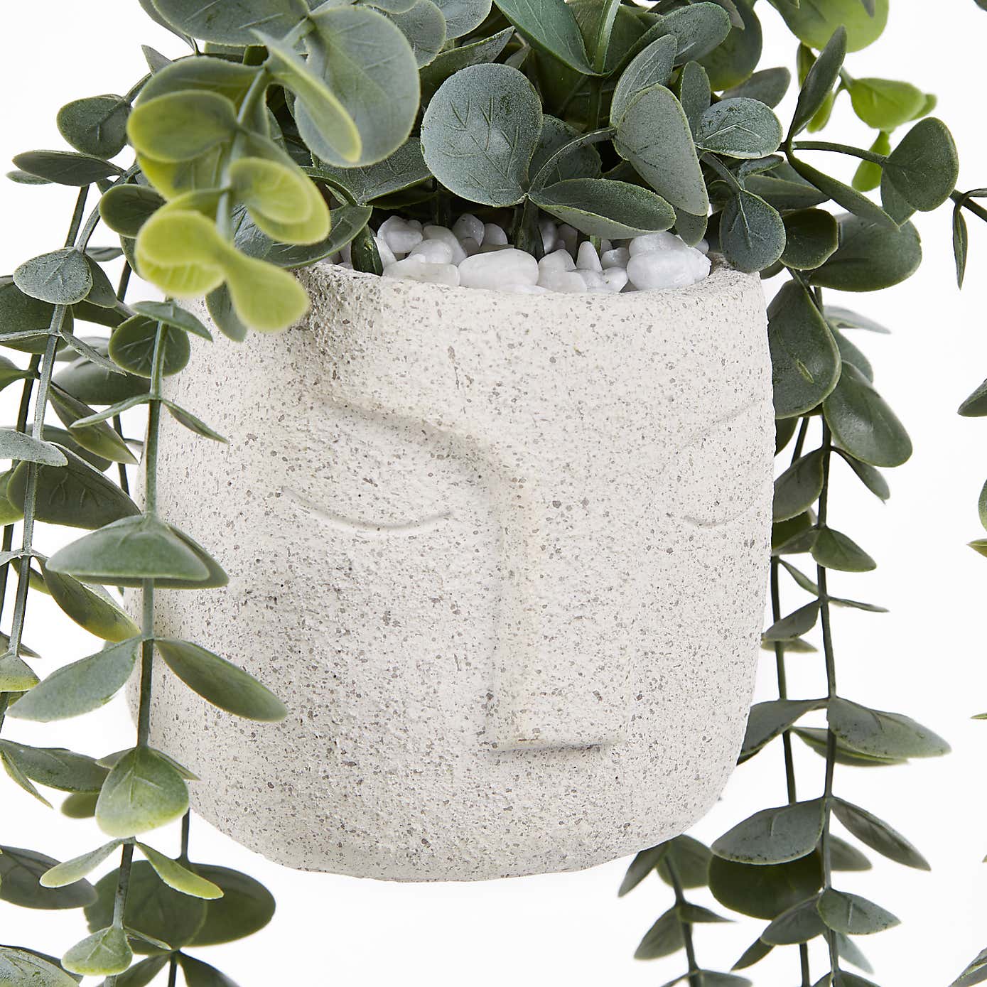 Artificial Trailing Eucalyptus in Face Plant Pot
