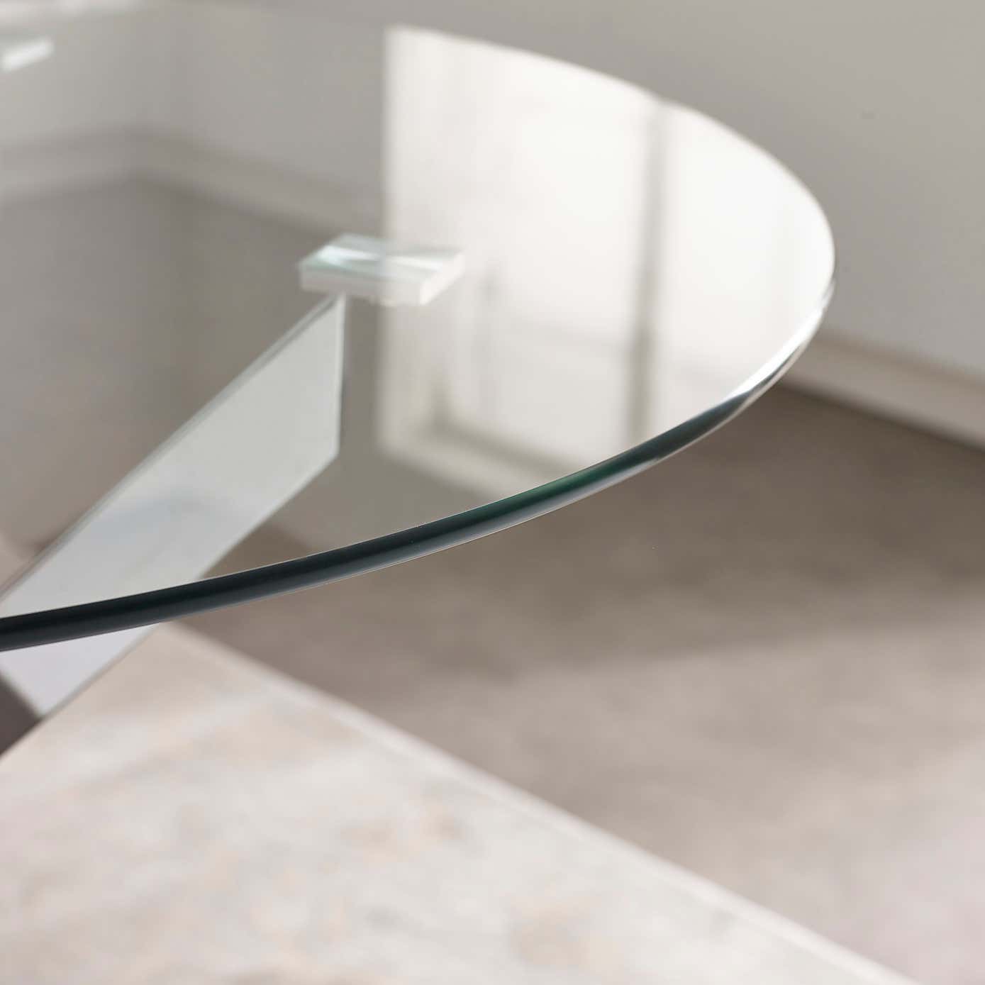 Anderson 4 Seater Round Glass Dining Table