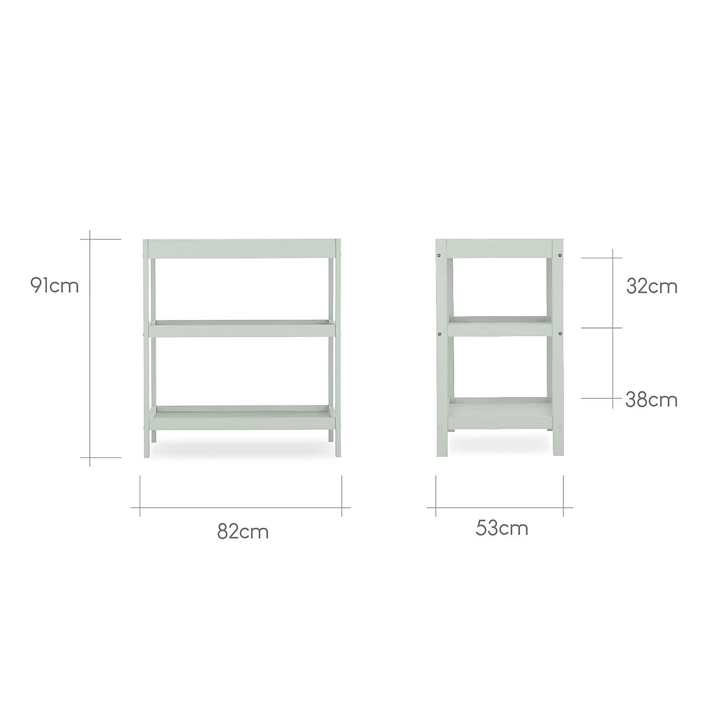 CuddleCo Nola Open Changing Unit, Painted Pine