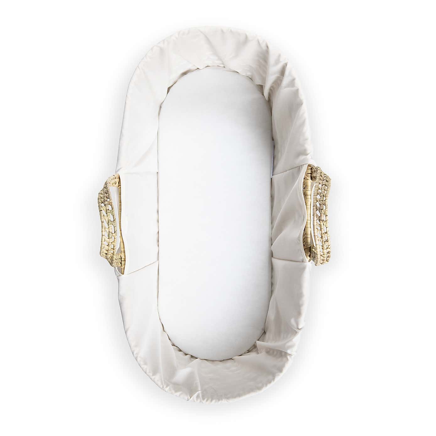 Clair de Lune White Scandi Moses Basket With Folding Stand