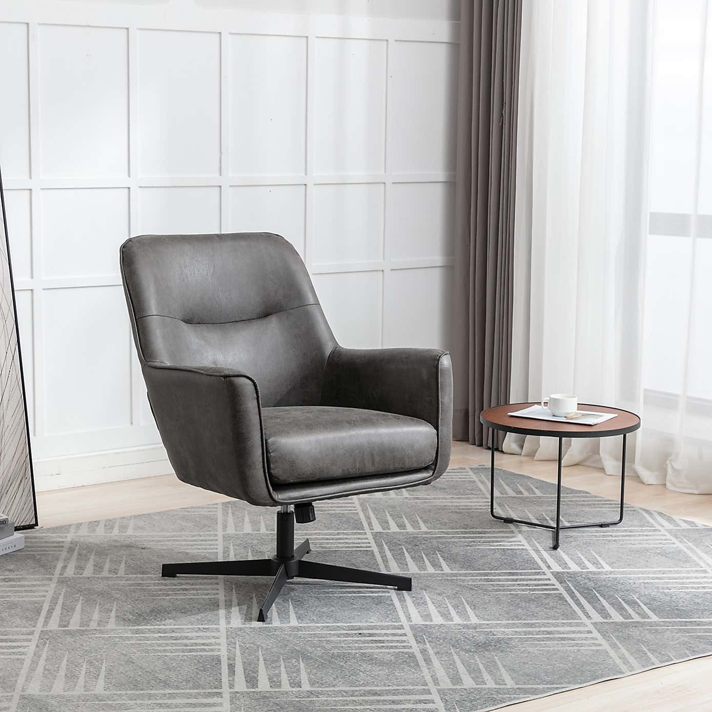 Image Furnishings Felicia Faux Leather Swivel Chair