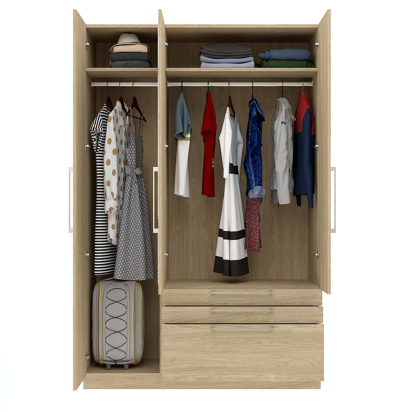 Foster Triple 3 Drawer Wardrobe