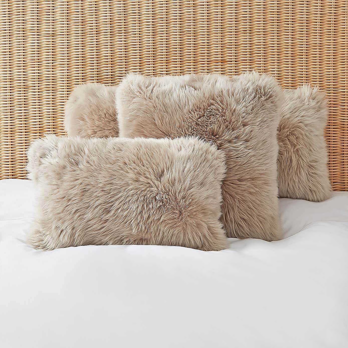Dorma Natural Sheepskin Boudoir Cushion