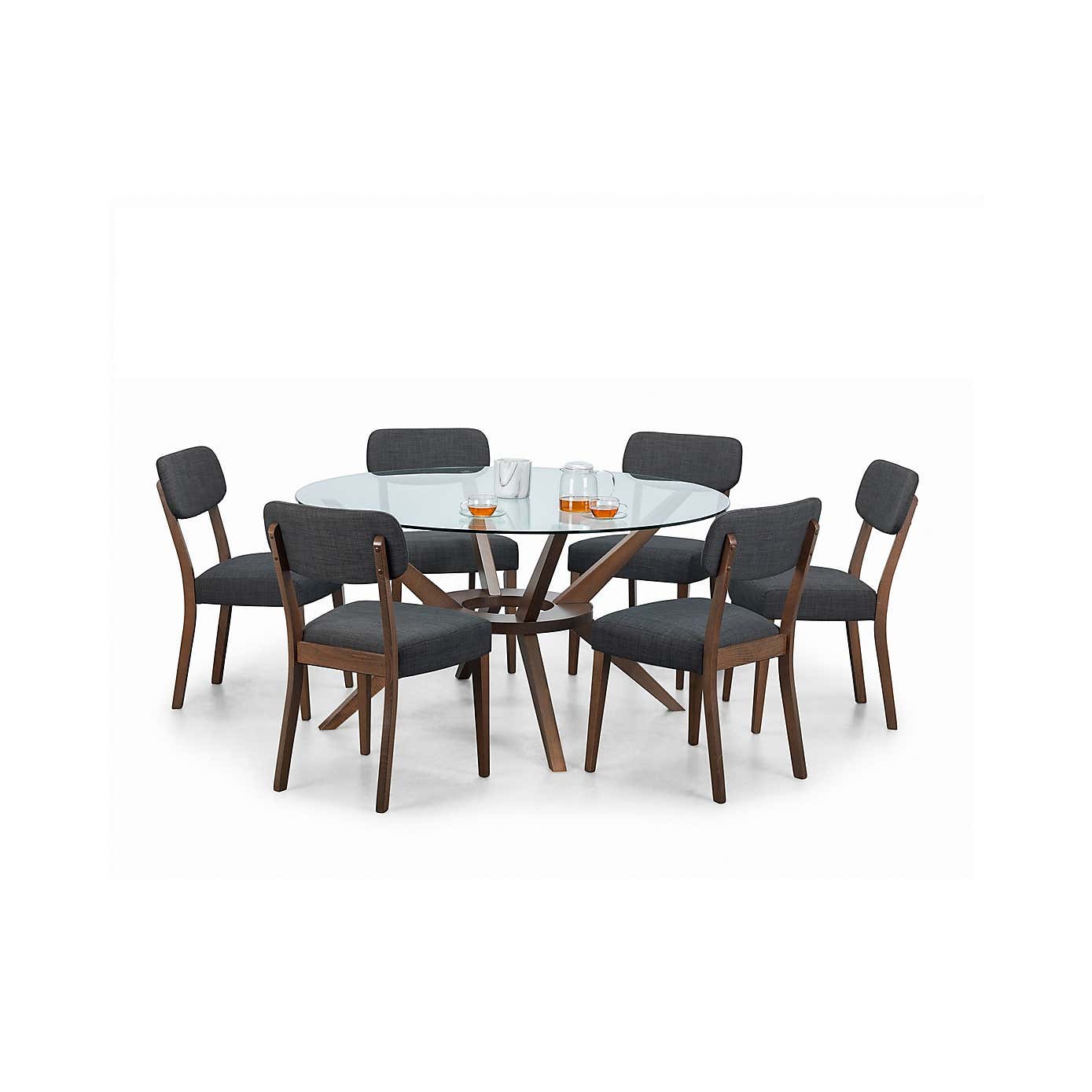 Chelsea Large Round Dining Table with 6 Farringdon Dining Chairs