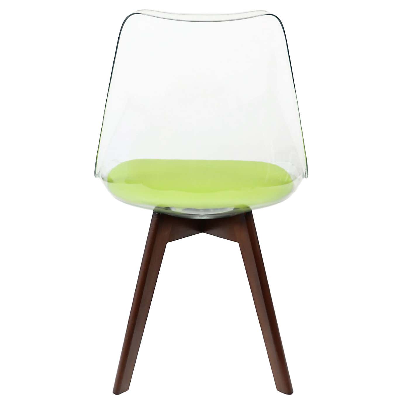 Fusion Living Soho Clear Plastic Dining Chair with Squared Legs