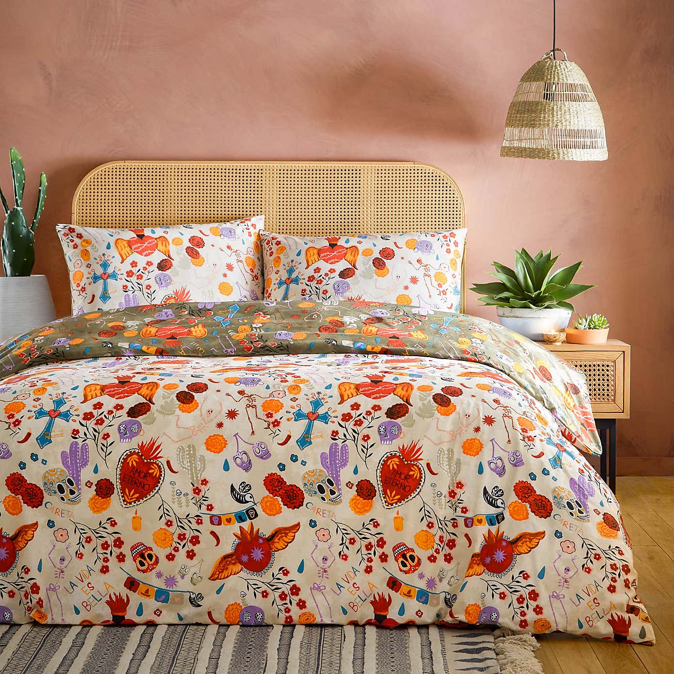 Riviera La Vida 144 Thread Count Reversible Duvet Cover & Pillowcase Set