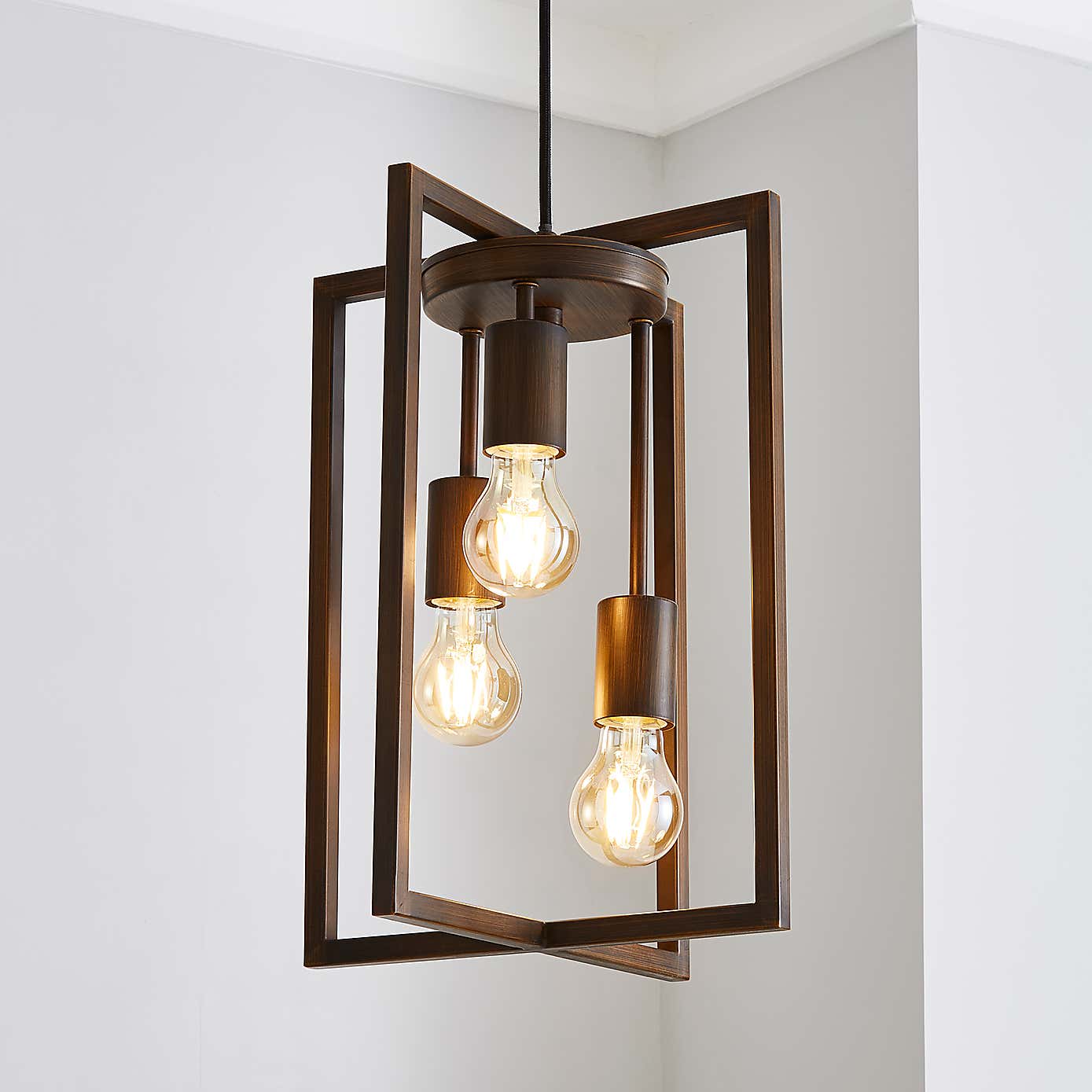 London 3 Light Bronze Industrial Pendant fitting