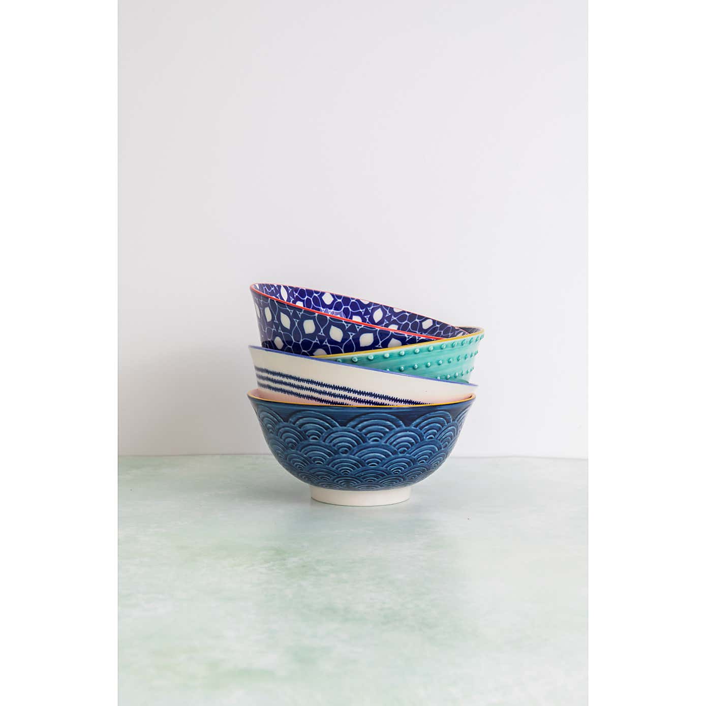 Kitchencraft Set of 4 Blue Ceramic Serving Bowls