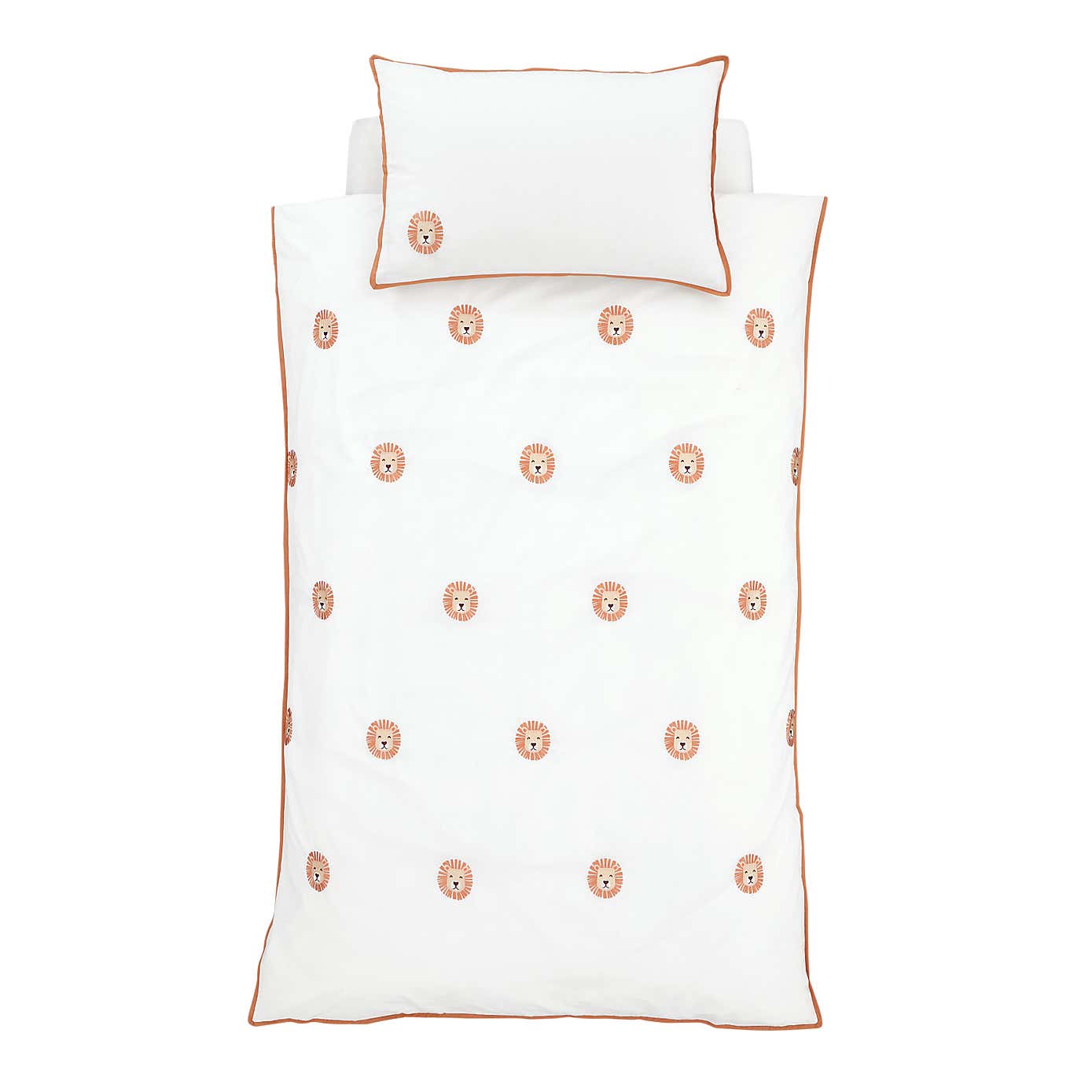 Catherine Lansfield Lions Embroidered Duvet Cover and Pillowcase Set
