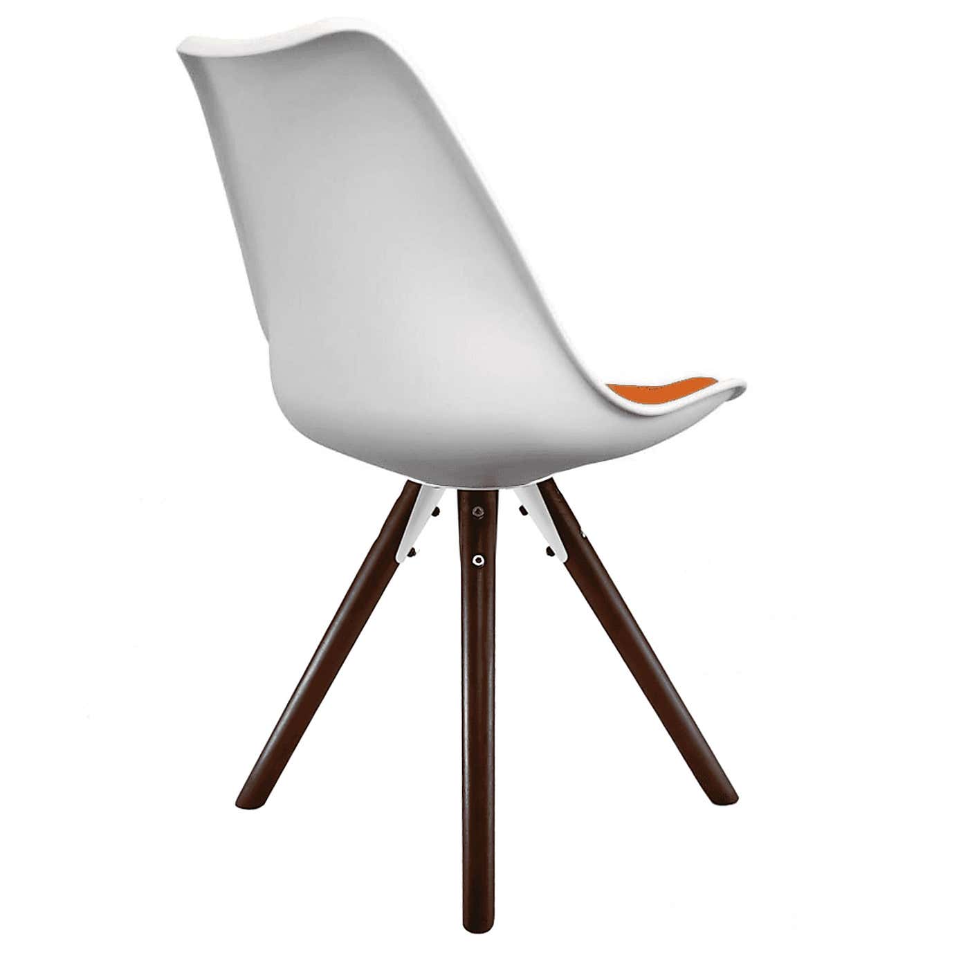 Fusion Living Soho White Plastic Dining Chair with Pyramid Legs
