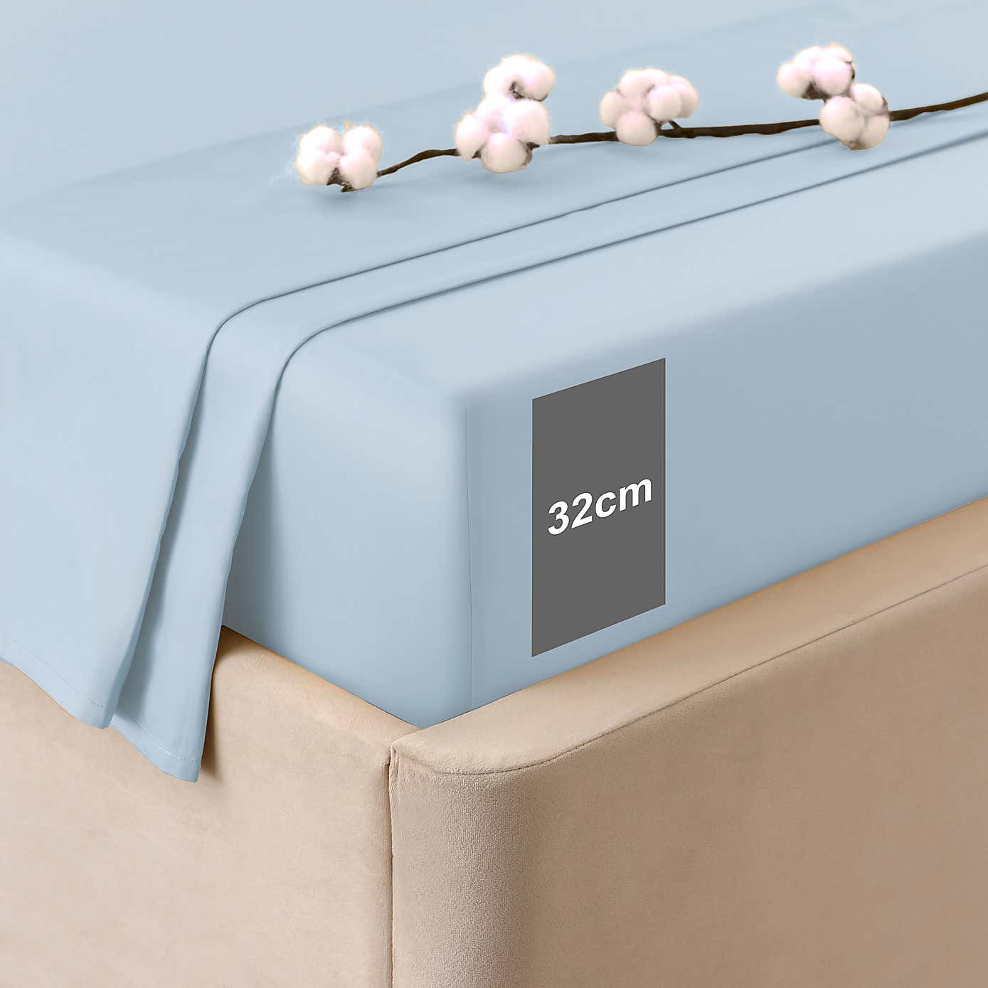 Dorma 300 Thread Count 100% Cotton Sateen Plain Fitted Sheet