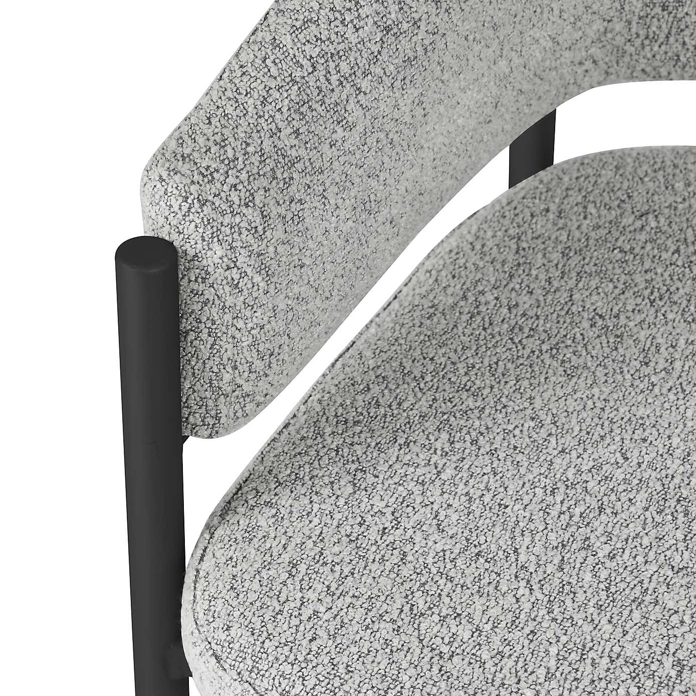 Set of 2 Indus Valley Herbie Curved Back Boucle Dining Chairs