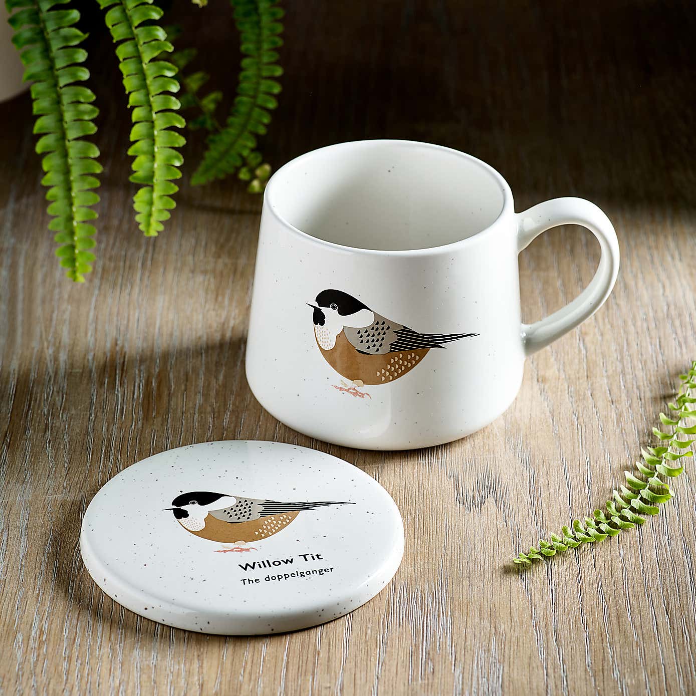Birds Willow Tit Mug & Coaster Set
