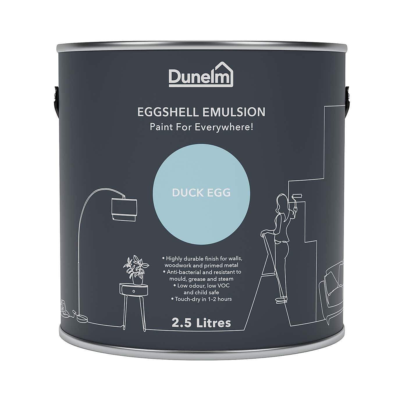 Dunelm Duck Egg Eggshell Emulsion Paint