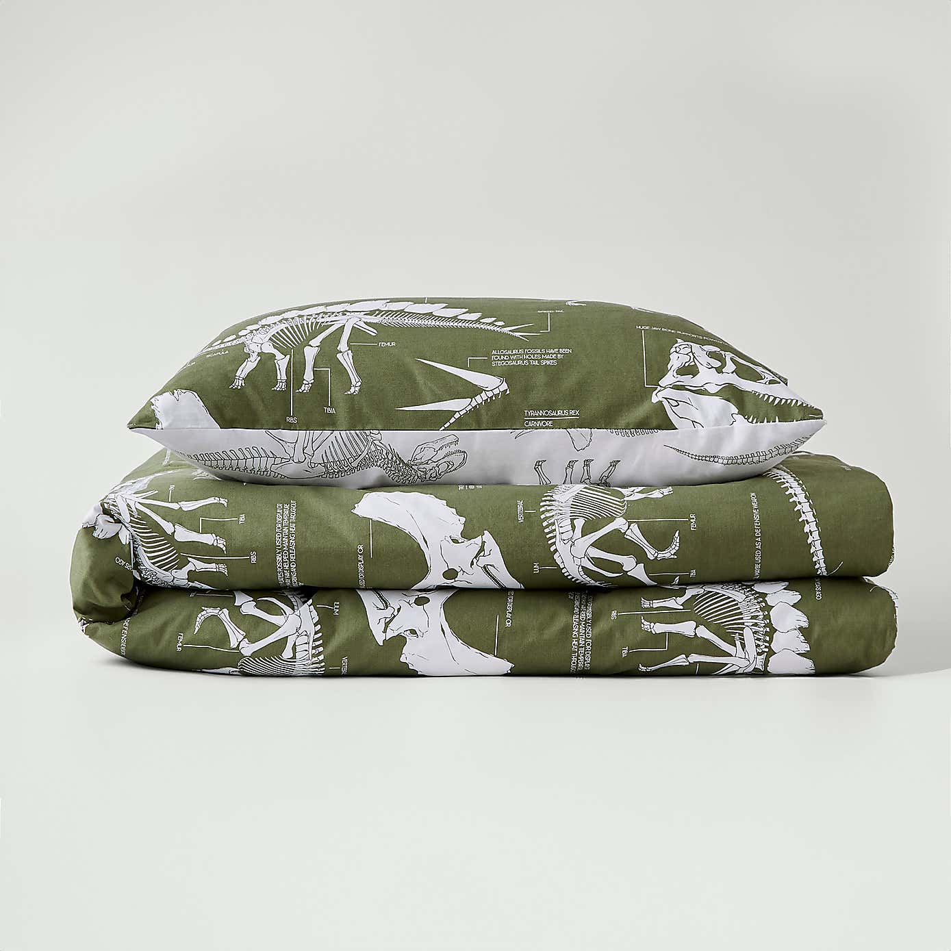 Fossil Forager 7.5 Tog Single Coverless Duvet and Pillowcase Set