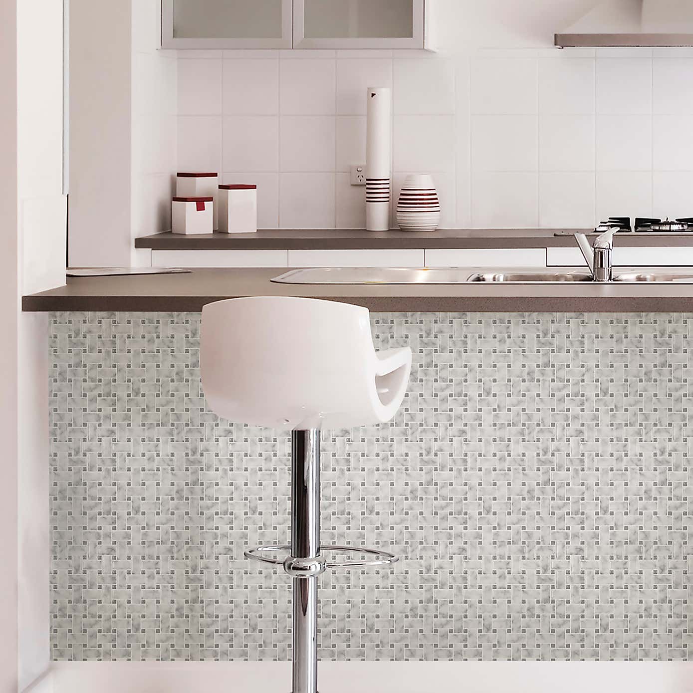 InHome Self Adhesive Backsplash Grey Tiles