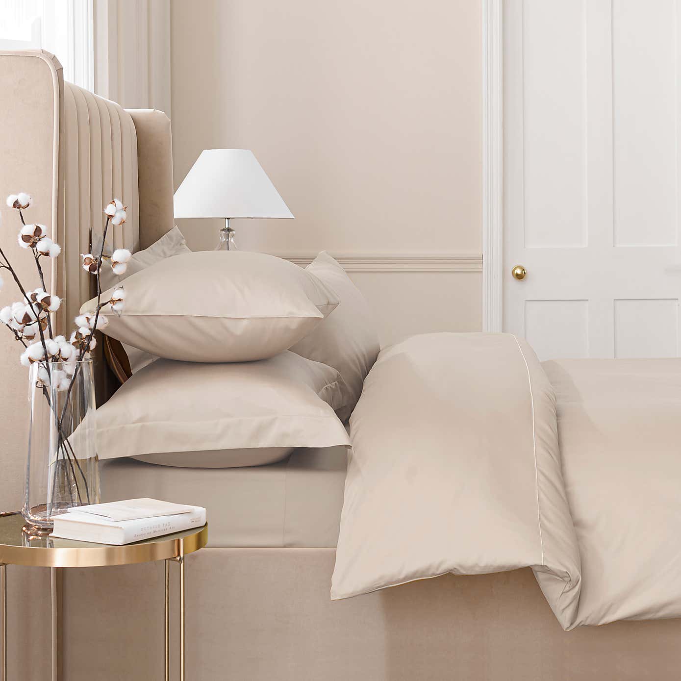 Dorma 300 Thread Count 100% Cotton Sateen Plain Continental Square Pillowcase