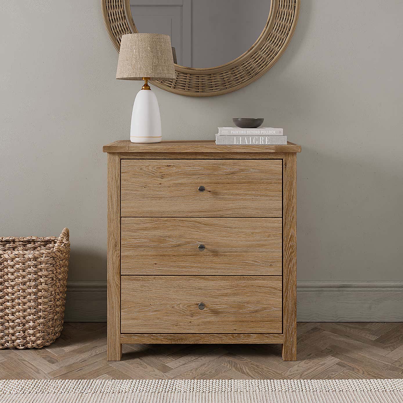 Olney 3 Drawer Chest Stone