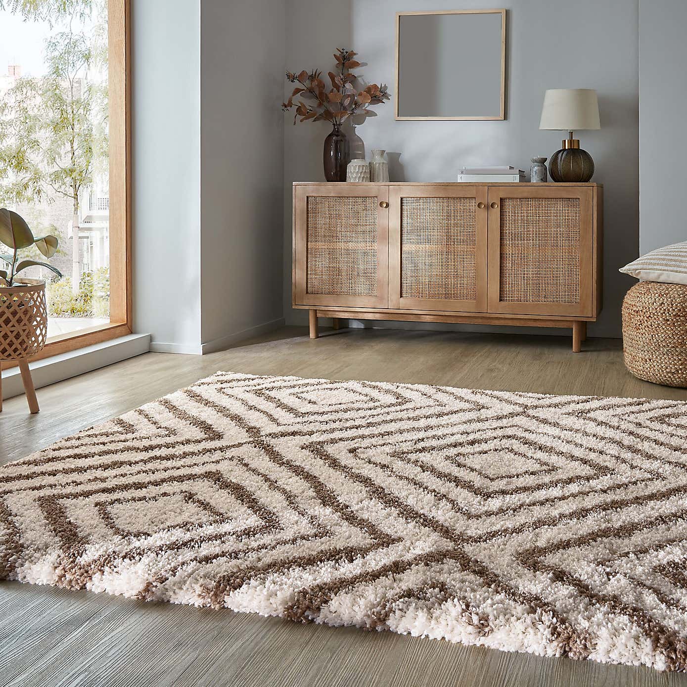 Slumber Geometric Shaggy Rug