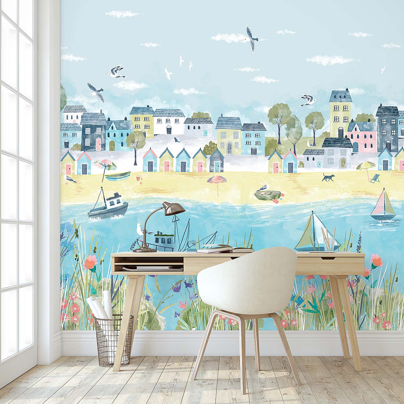 Coastal Town Wall Mural