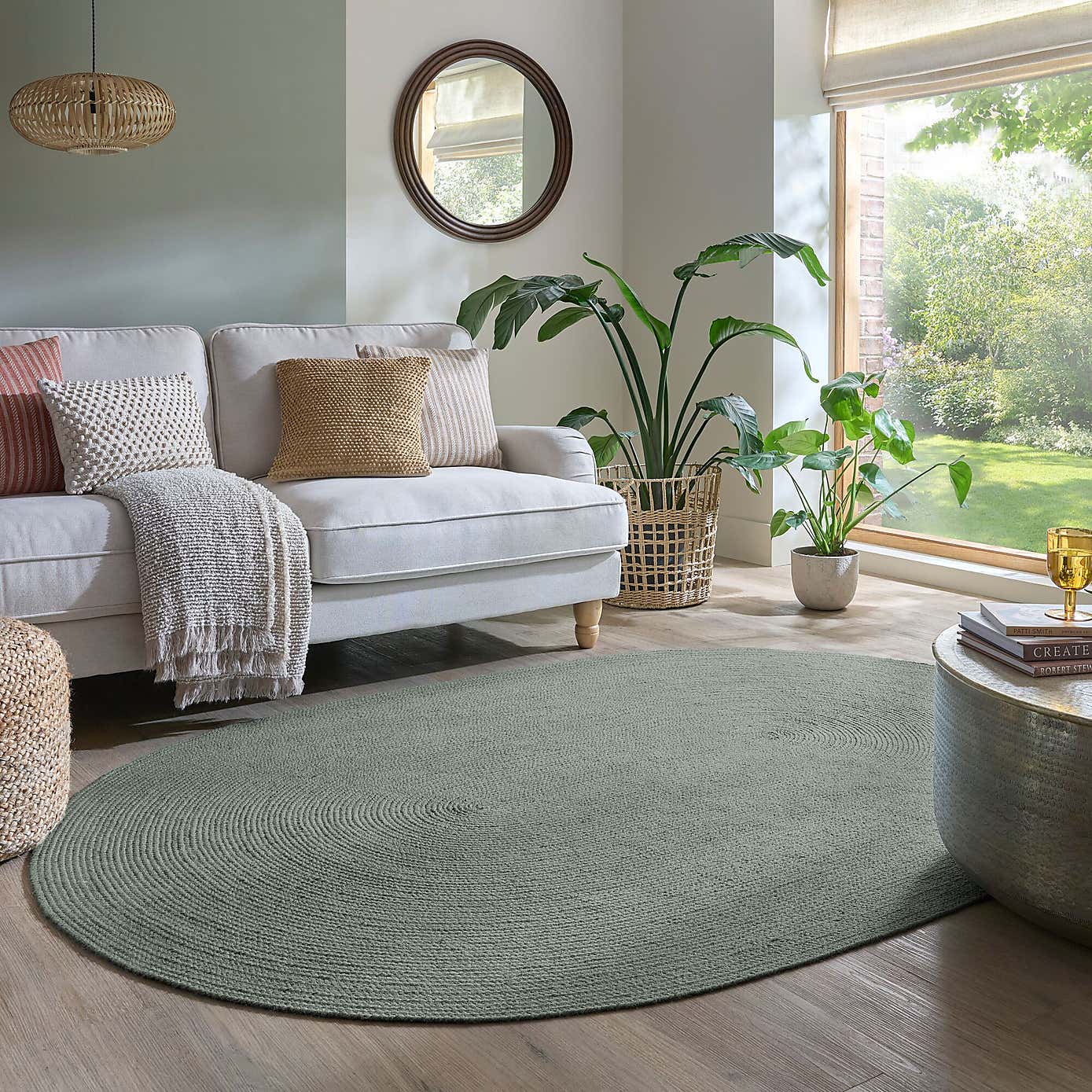 Jute Effect Indoor Outdoor Oval Rug