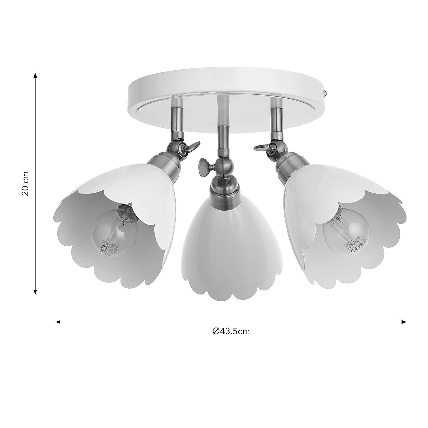 Remi Scalloped 3 Light Adjustable Spotlight