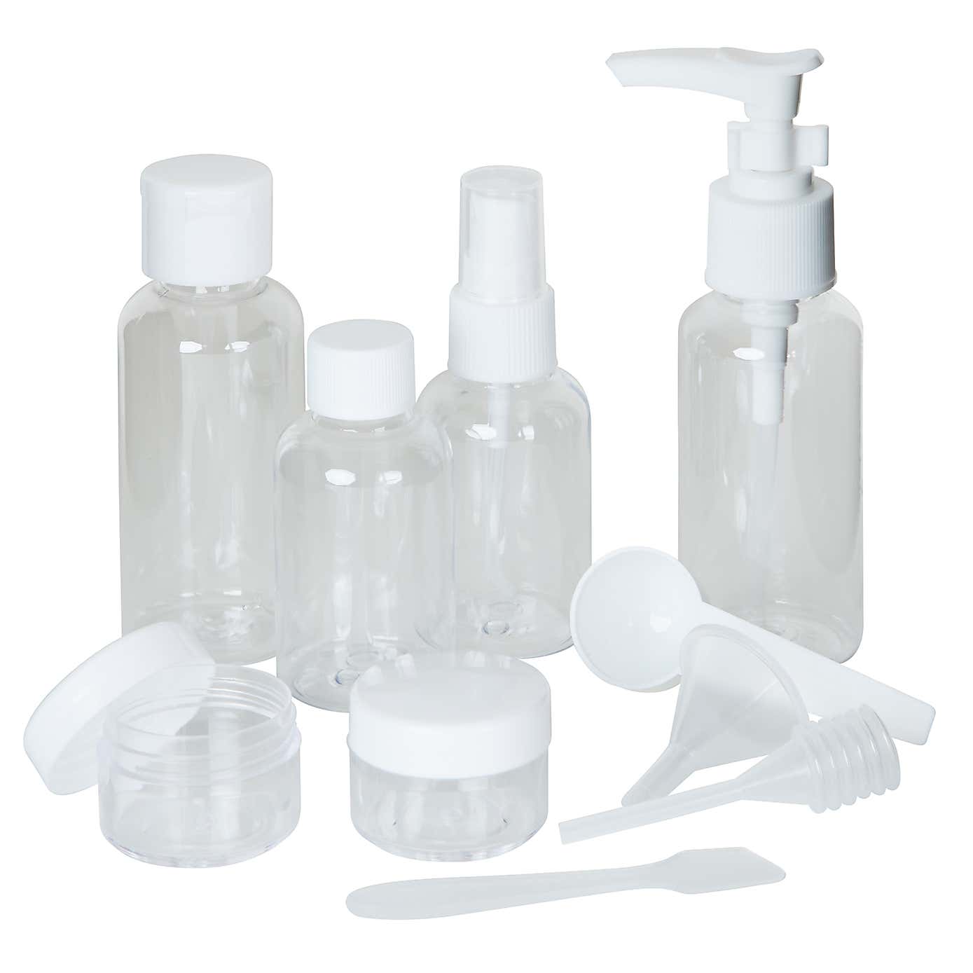 Plastic 10 Piece Travel Bottle Set