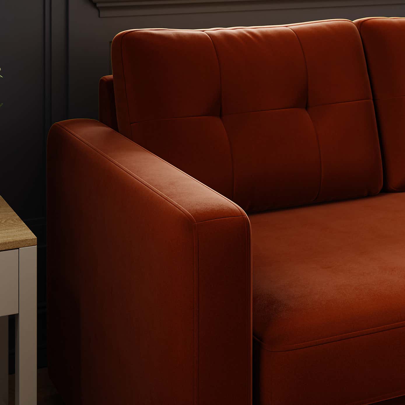 Barker Velvet Trundle Corner Chaise Sofa Bed