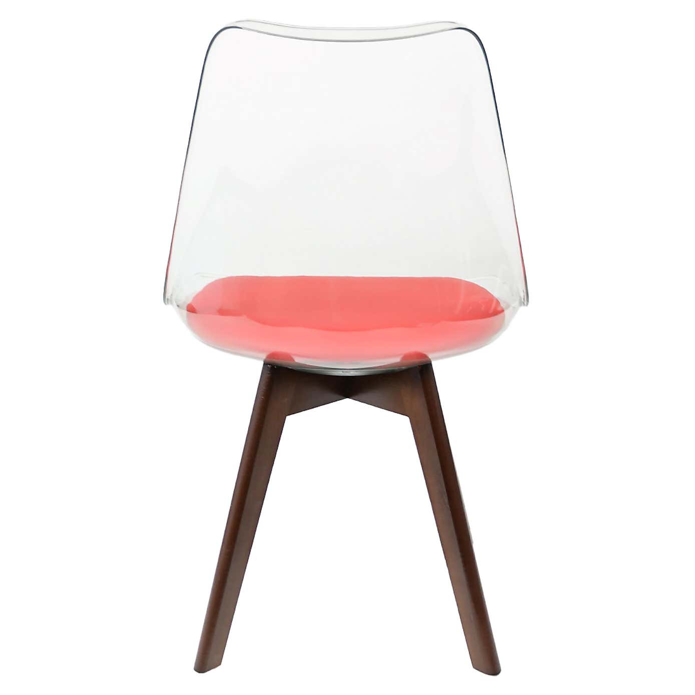 Fusion Living Soho Clear Plastic Dining Chair with Squared Legs