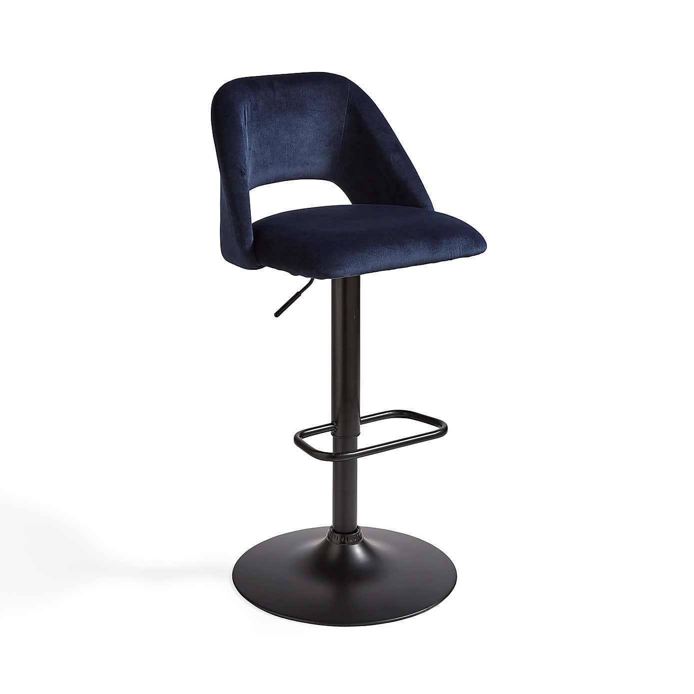 Jonas Adjustable Height Bar Stool, Velvet