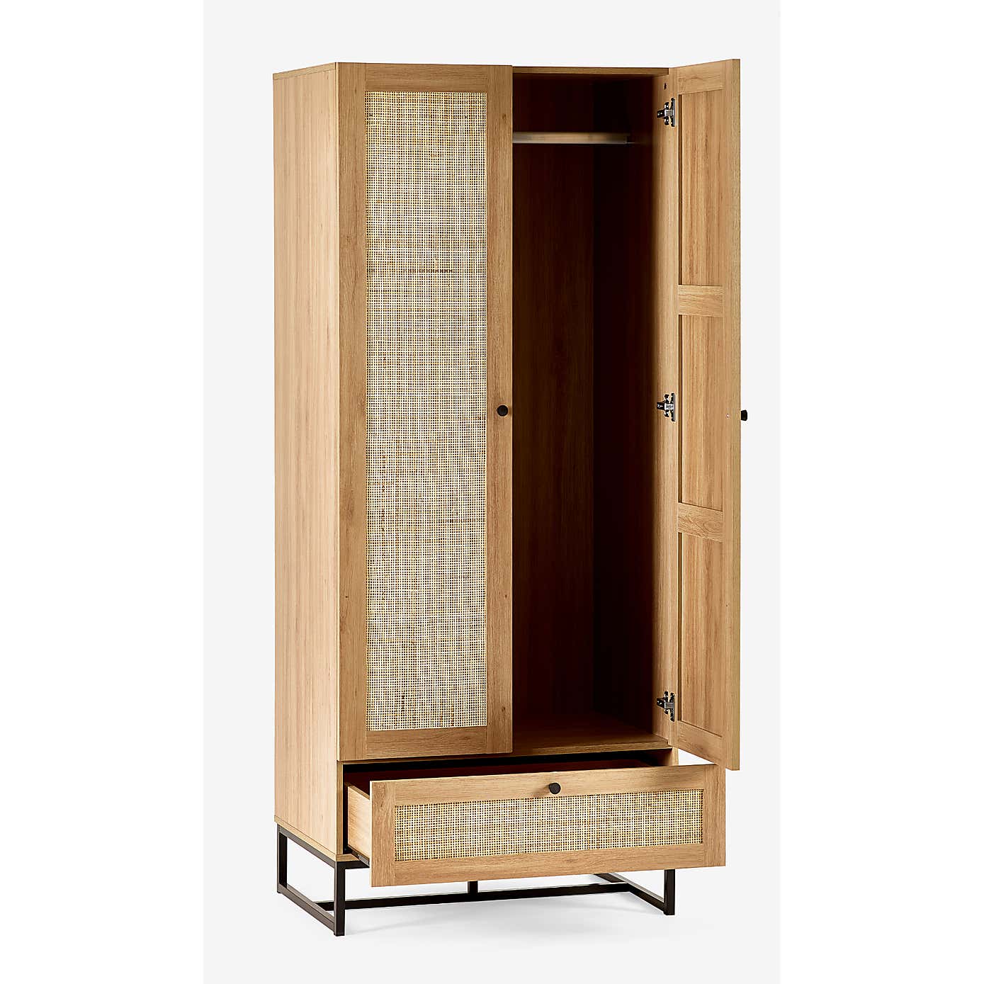 Hollis Double 1 Drawer Wardrobe, Oak