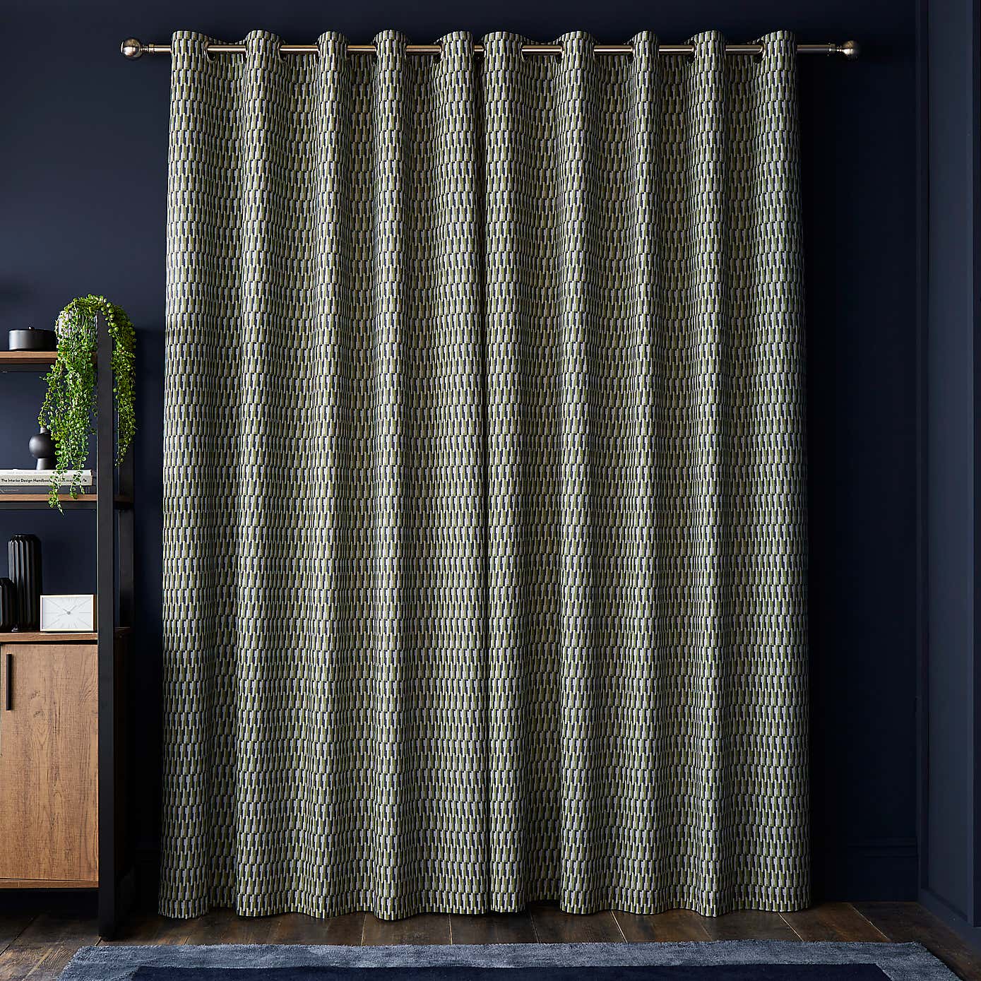 Nils Geometric Blackout Eyelet Curtains
