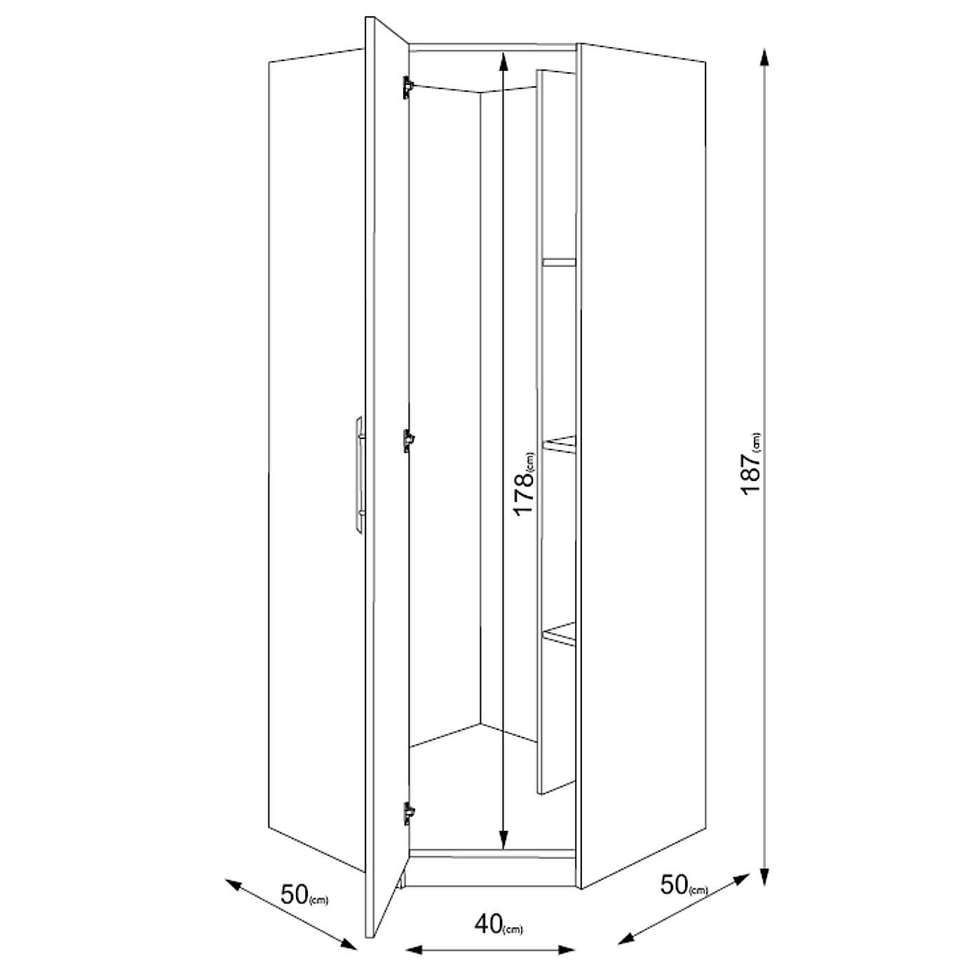 Angel Corner Wardrobe, White