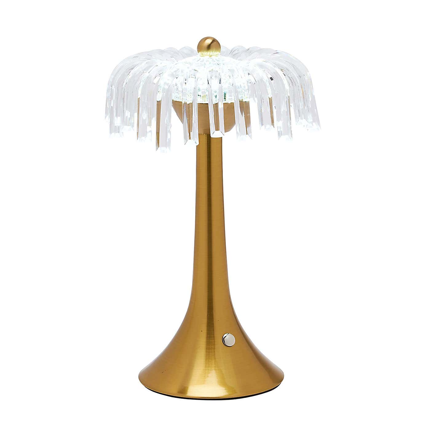 Hestia Bronze Base Crystal Trim Rechargeable Colour Changing LED Touch Table Lamp