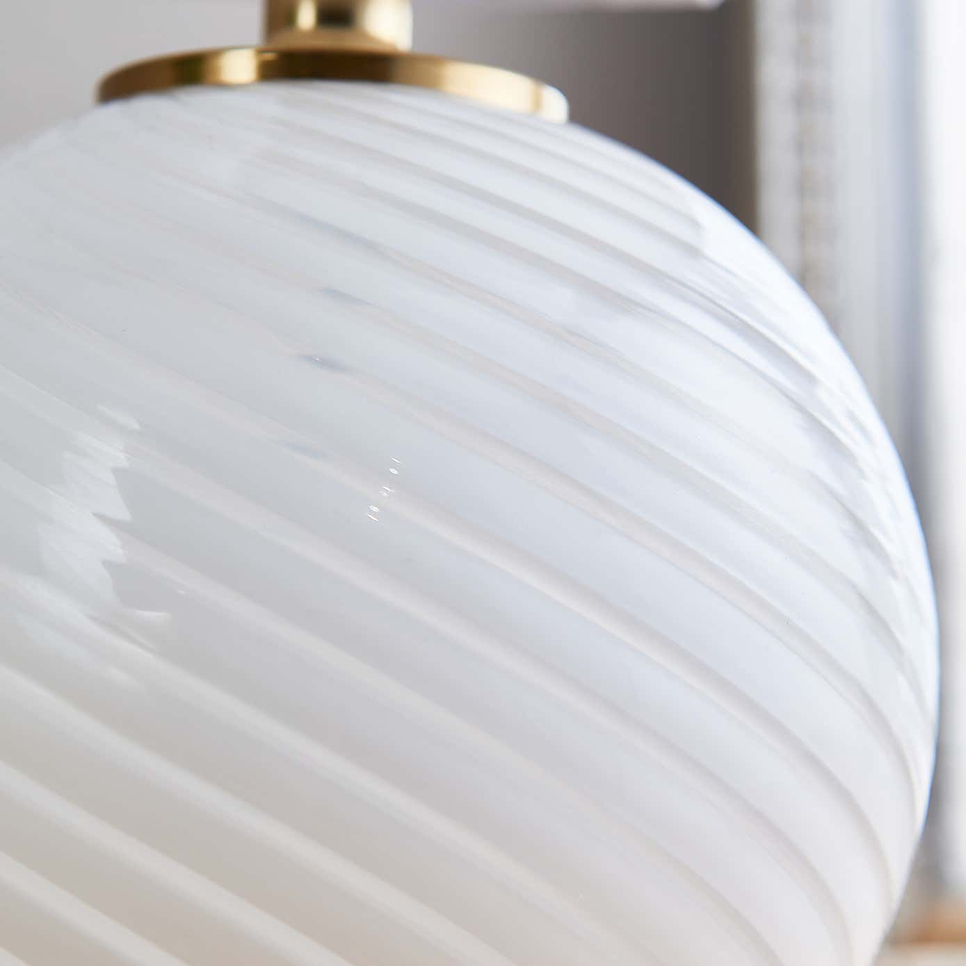 Candy Stripe Ribbed Glass Table Lamp