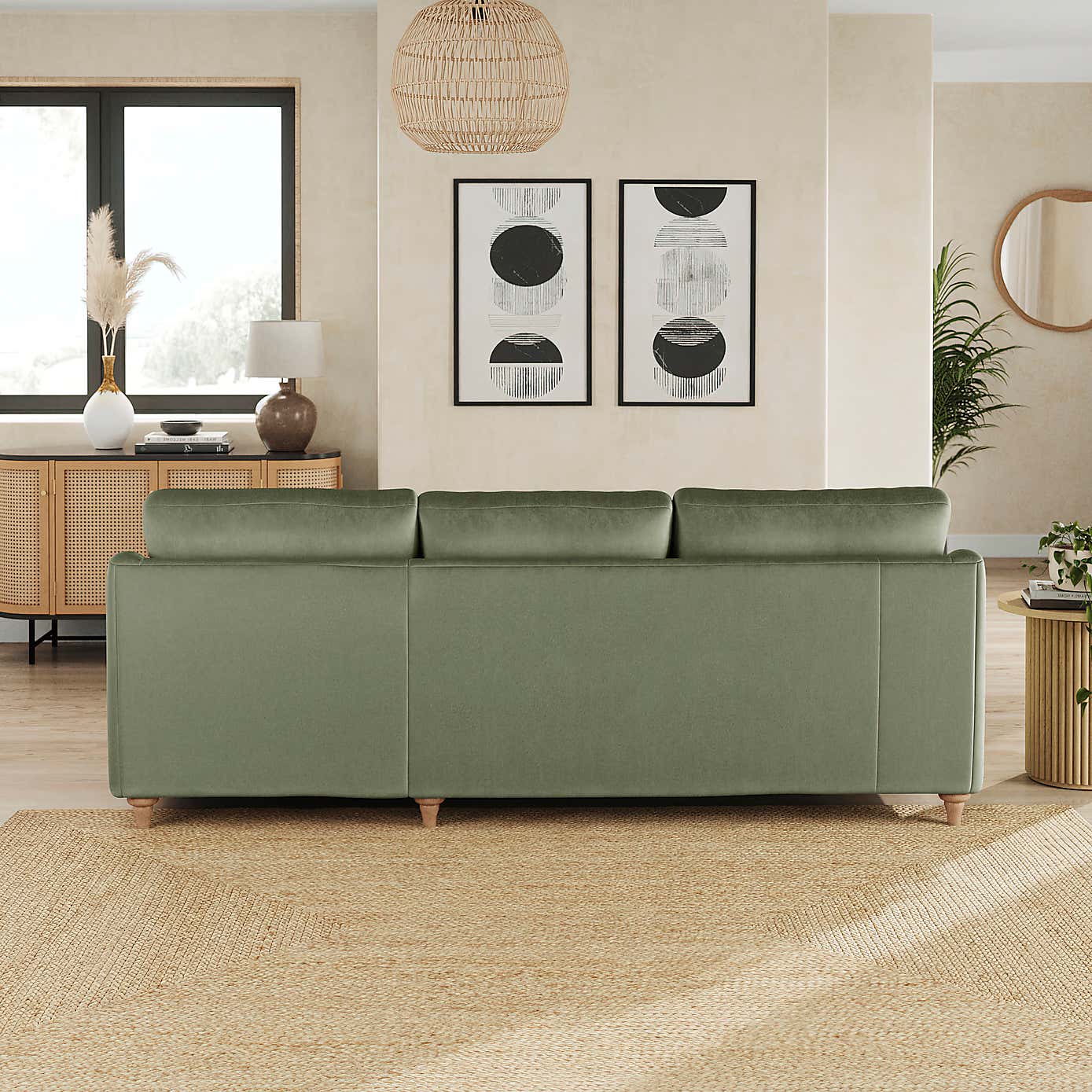 Hattie Matte Plush Velvet Corner Chaise Sofa