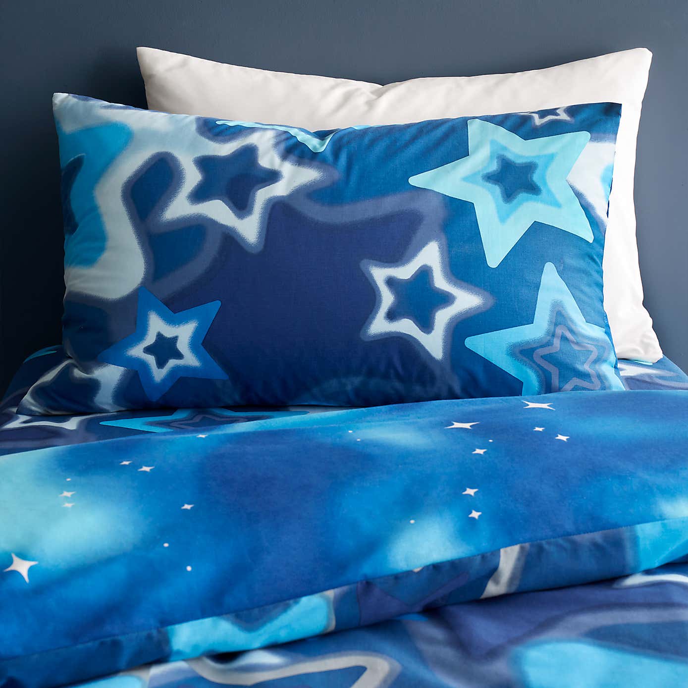 Catherine Lansfield Blue Ombre Stars Duvet Cover and Pillowcase Set