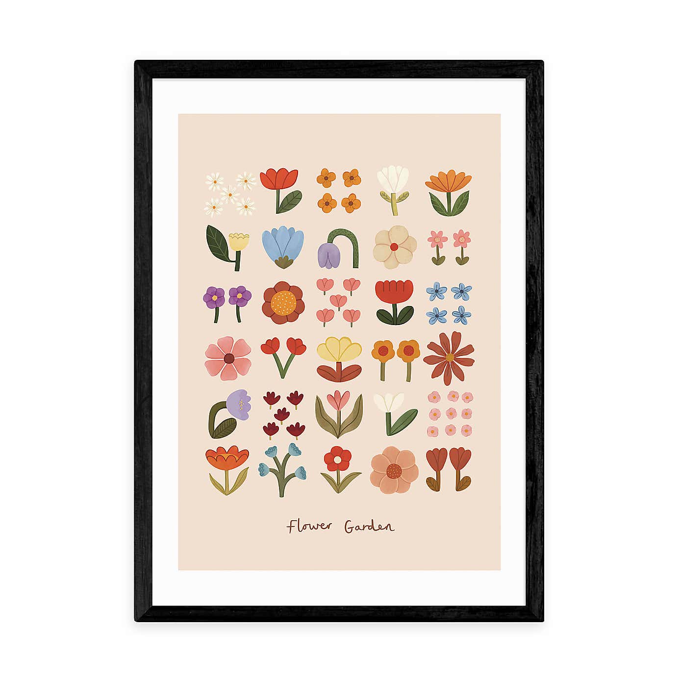 East End Prints Flower Garden Soft Pink Print by Kid of the Village