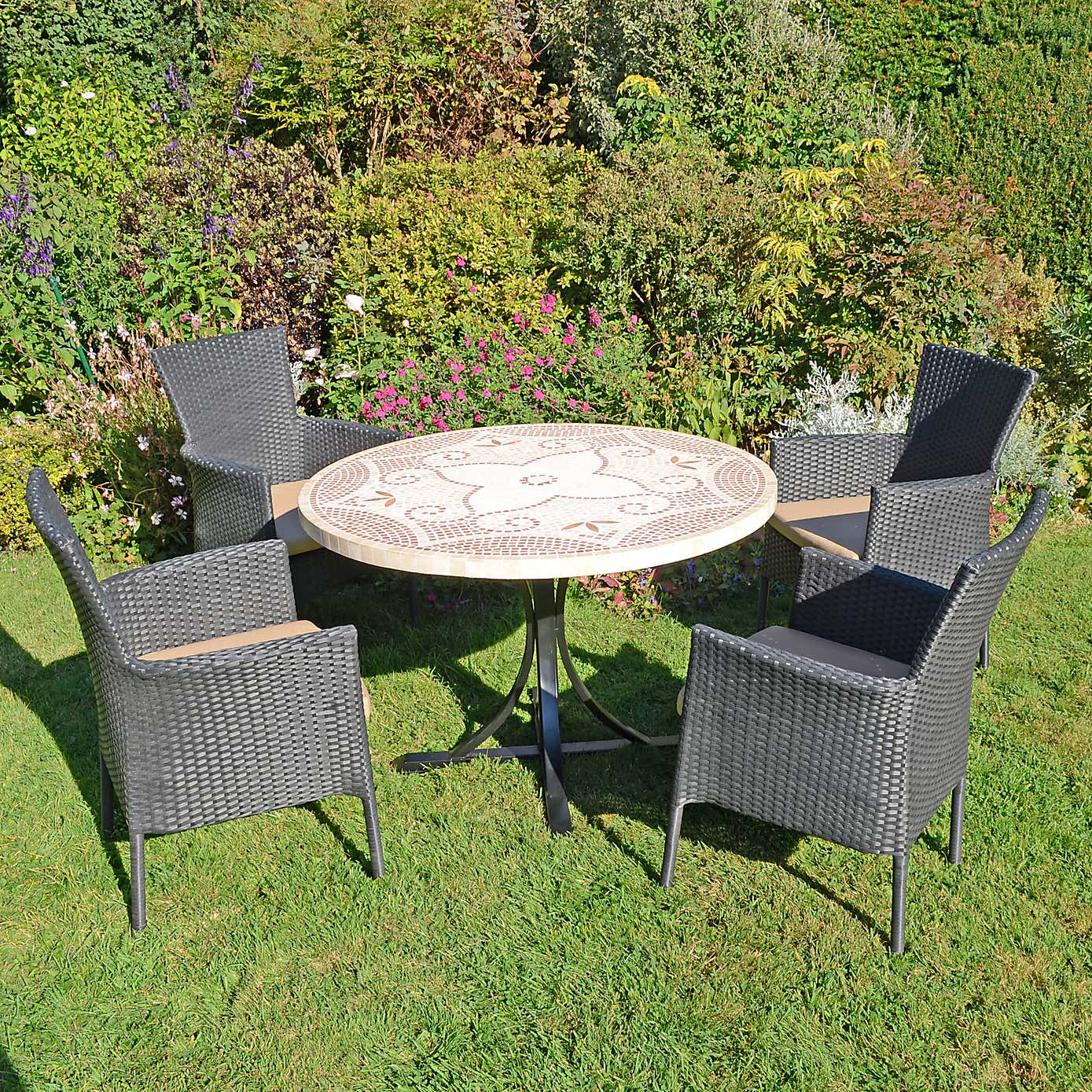 Provence Dining Table with 4 Stockholm Black Chairs Set