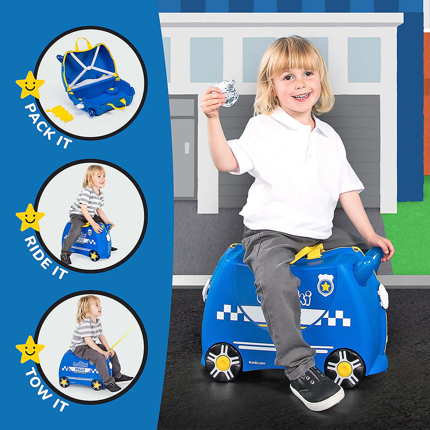 Trunki Percy the Police Car Ride On Suitcase