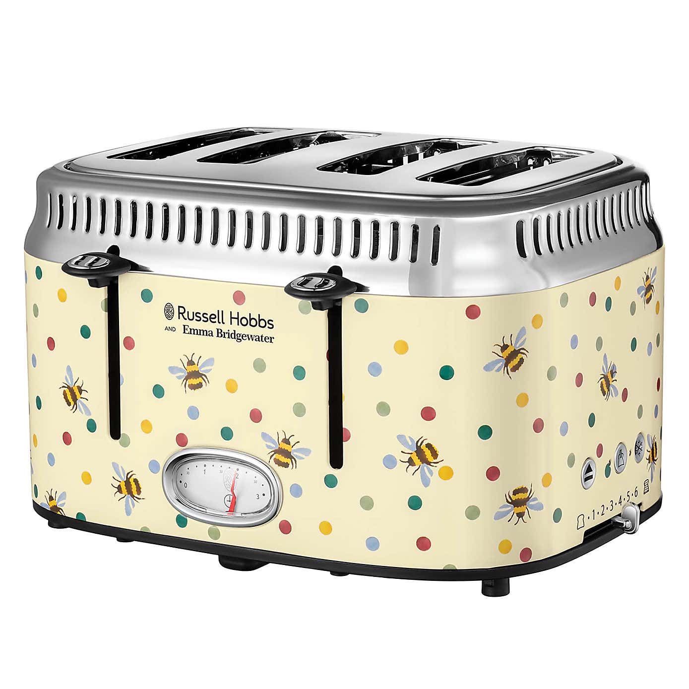 Russell Hobbs Emma Bridgewater Bee Polka Dot 4 Slice Toaster