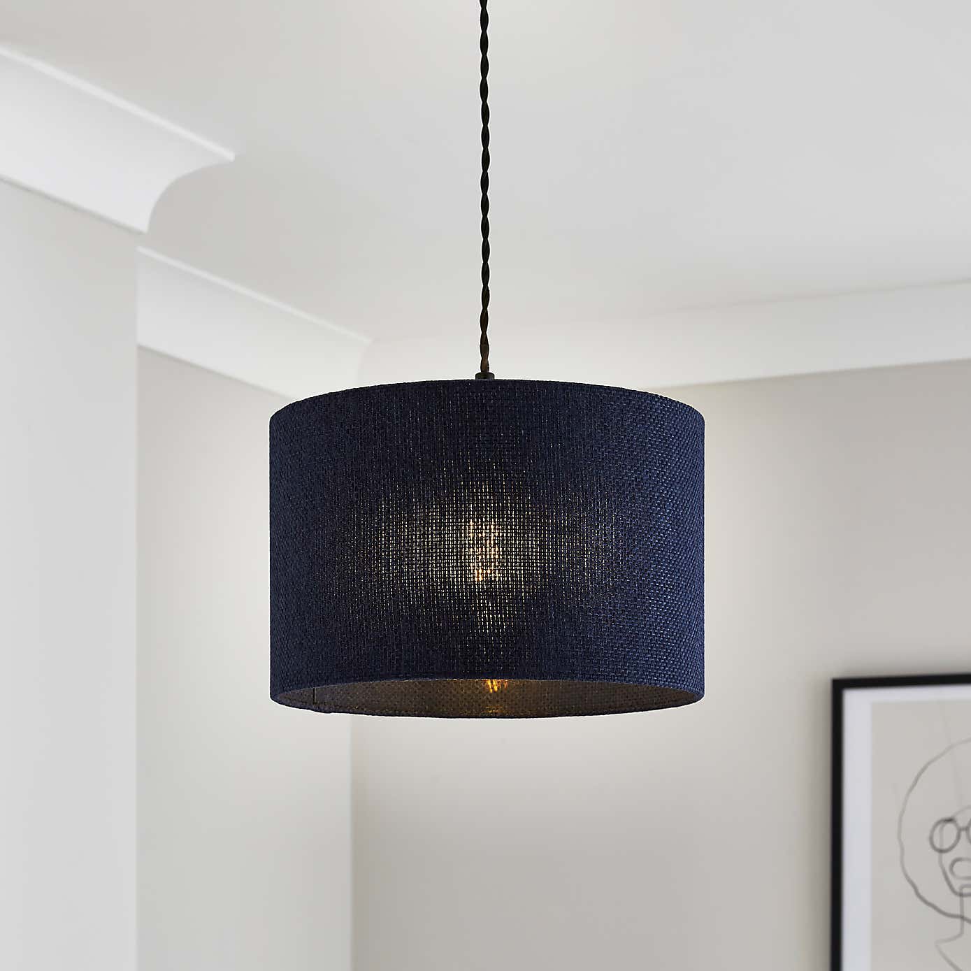 Barkweave Easy Fit Drum Lamp Shade