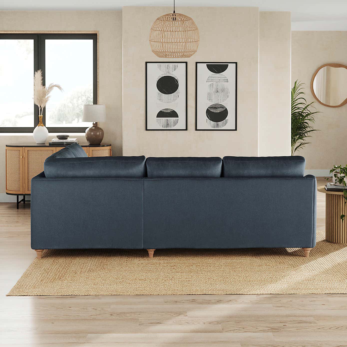 Hattie Matte Plush Velvet Corner Sofa