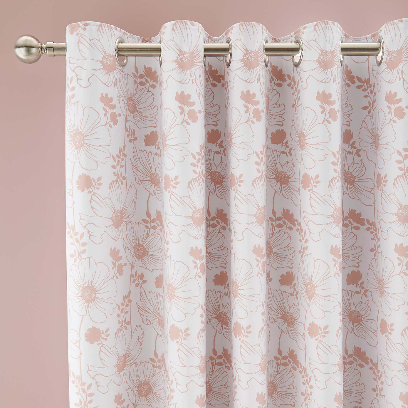 Emma Floral Blackout Eyelet Curtains