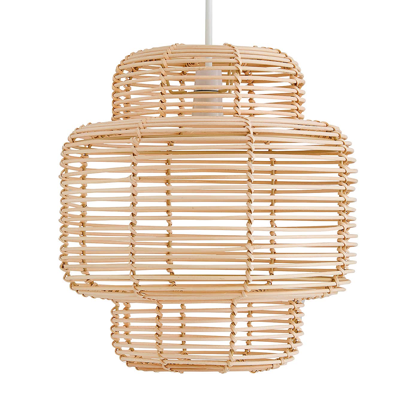 Wicker Tiered Easy Fit Pendant Shade