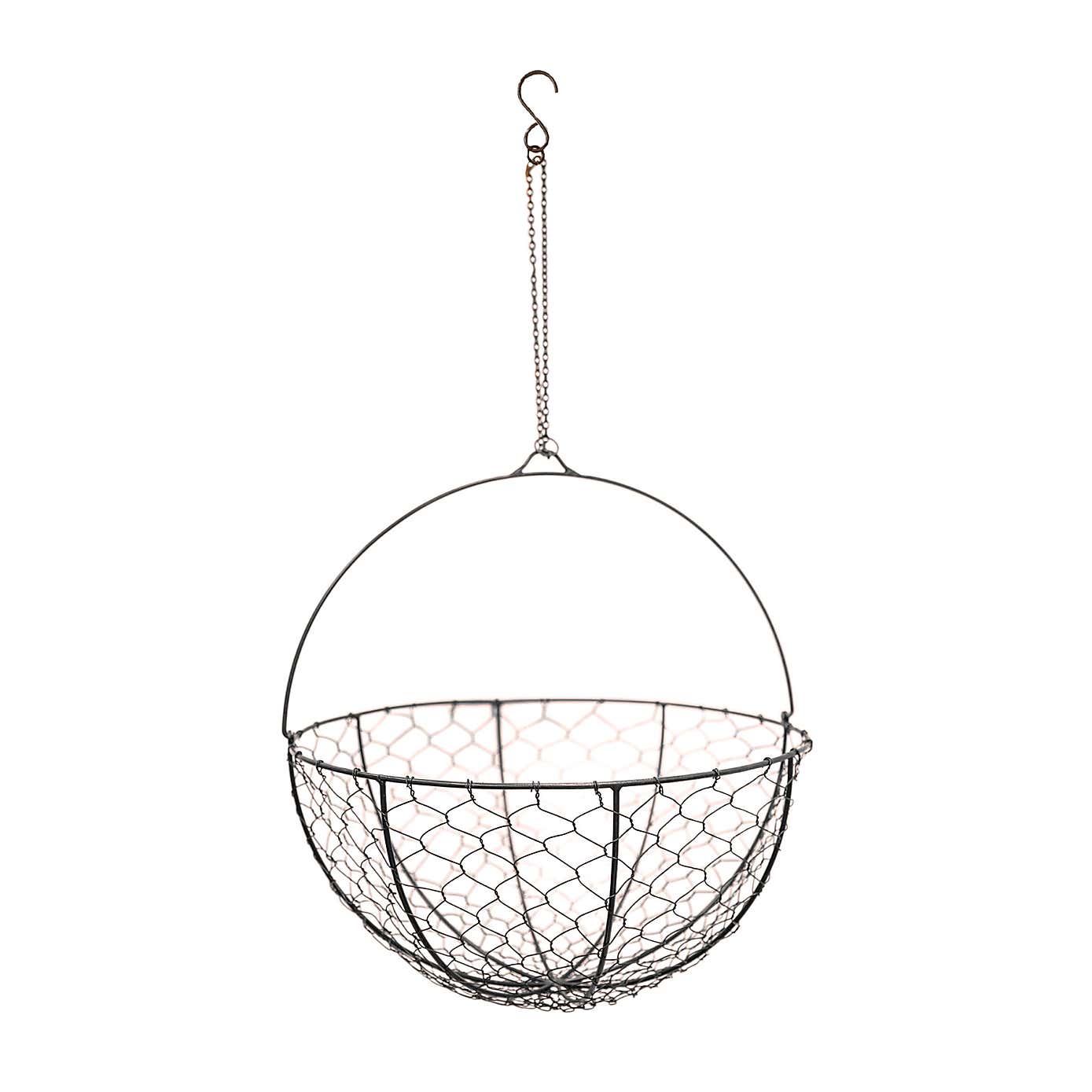 Netted Wire Outdoor Hanging Basket