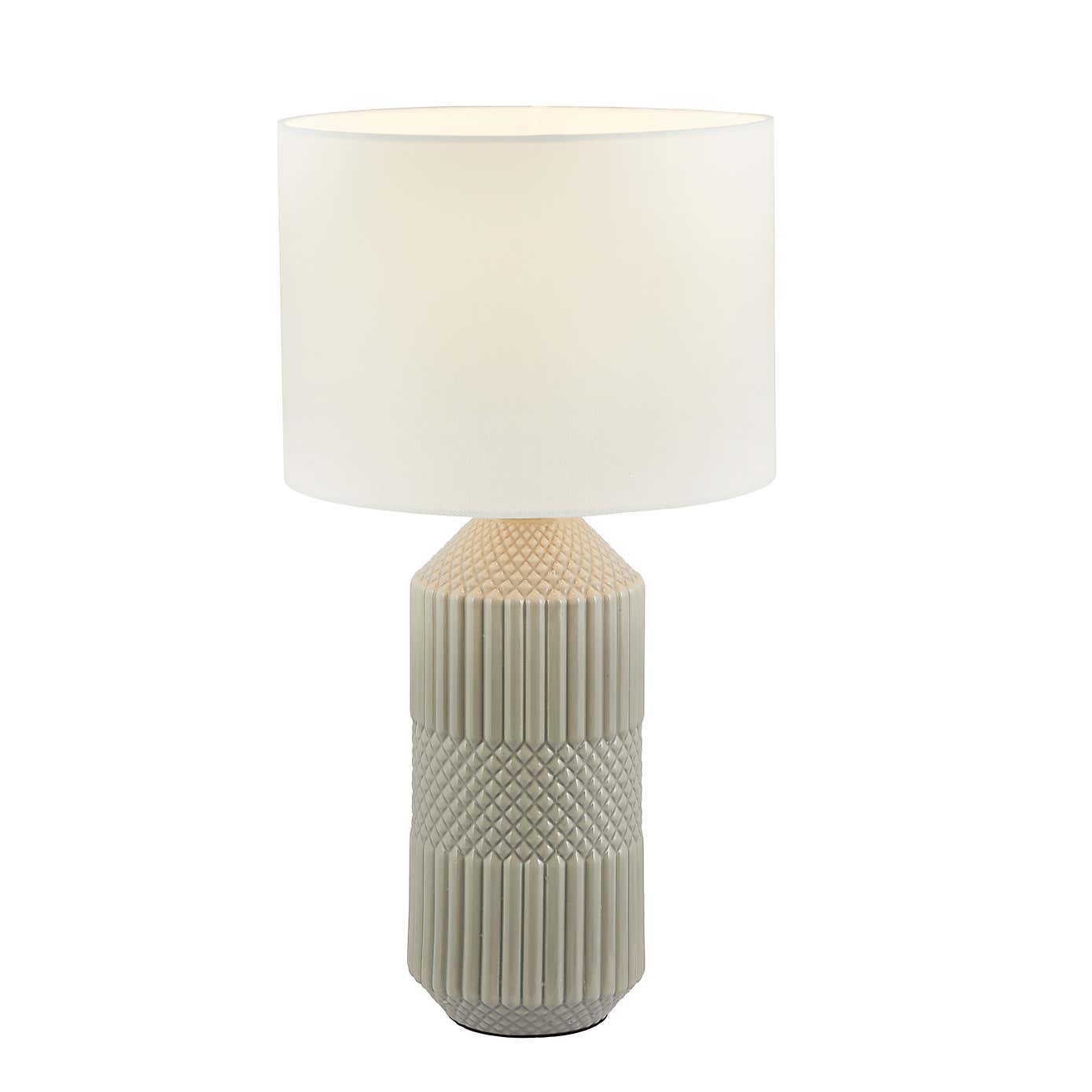 Meribel Tall Geo Textured Ceramic Table Lamp